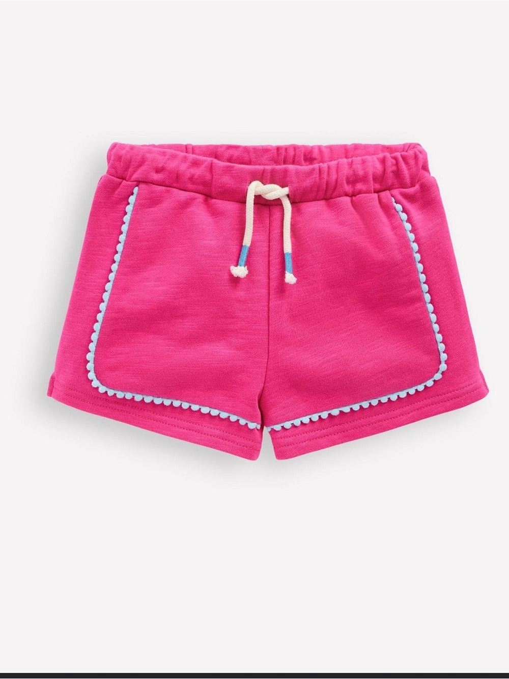 Mini Boden Pink Pom-Pom Trim Shorts, Size 6-7, NWT